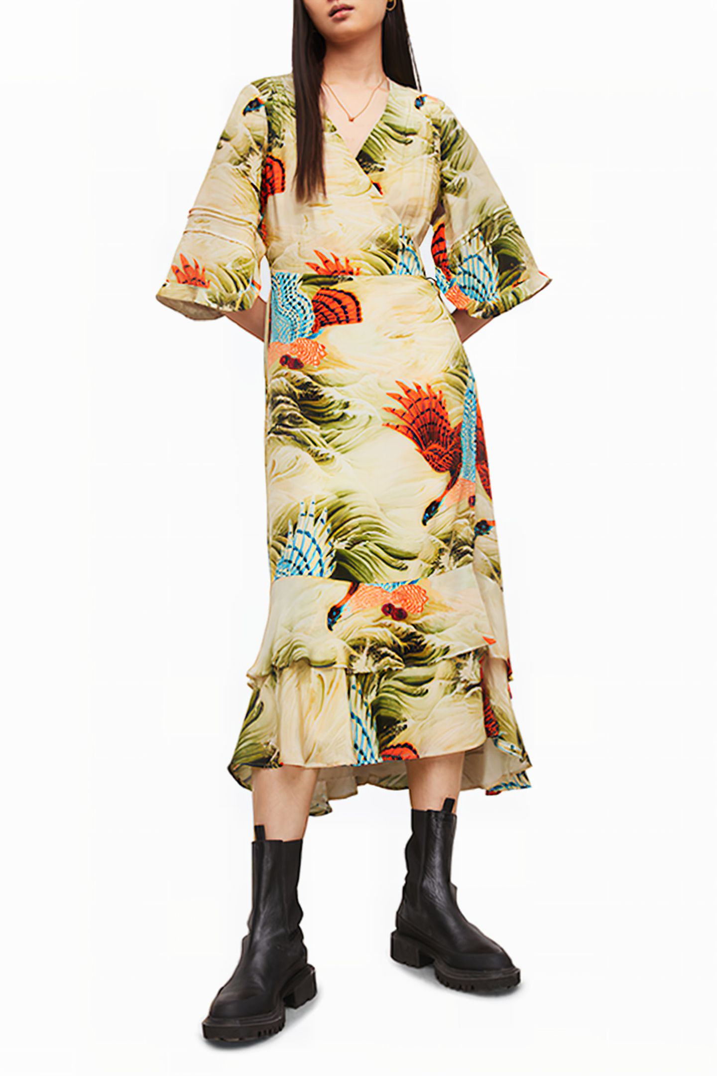 DELANA SWOOP DRESS OLIVE GREEN 3
