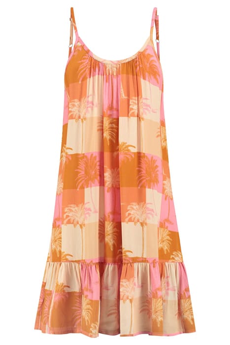 IBIZA DRESS BLOCK PALM ICED STRAWBERRY PINK 4