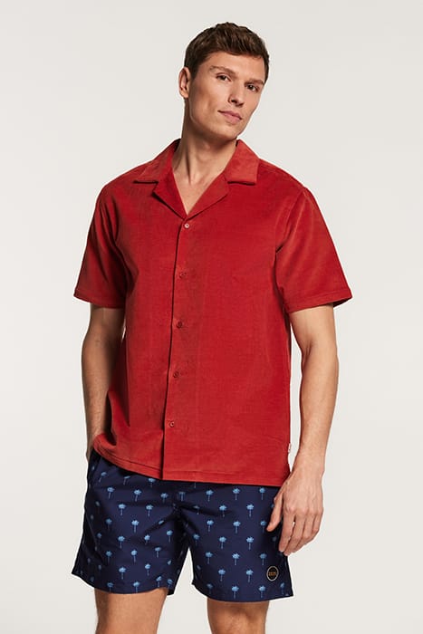 DAVE CORD SHORTSLEEVE SHIRT TANDORI SPICE BROWN 2