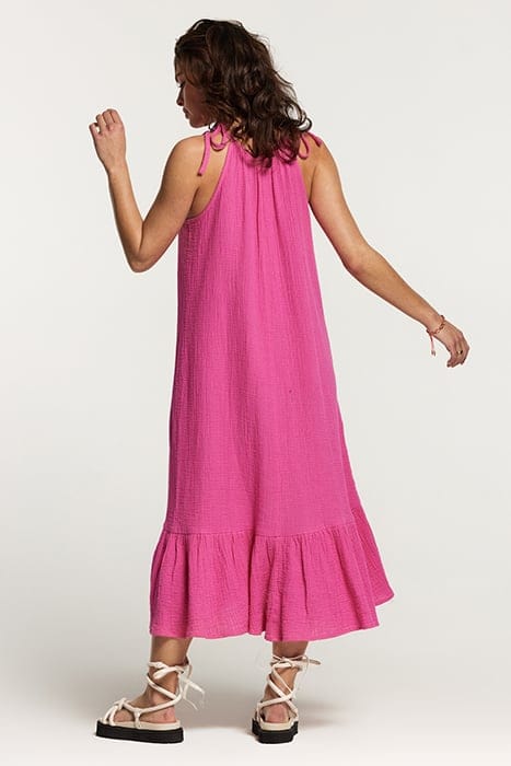 ANTIBES DRESS MOUSSELINE WAFFLE AZALEA PINK 2