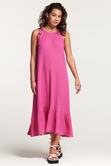 ANTIBES DRESS MOUSSELINE WAFFLE AZALEA PINK 4