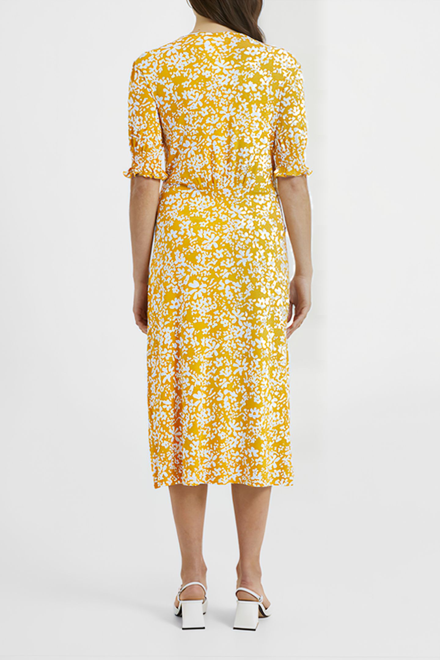VEE BUTTON-THRU M SAFFRON / WHITE 4