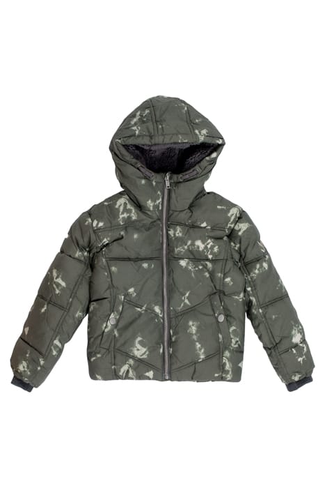 BOYS’ KHAKI TIE-DYE HOODED PADDED JACKET KHAKI 1