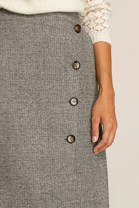KNEESKIRT FRONT BTN CLOSURE BROWN 6