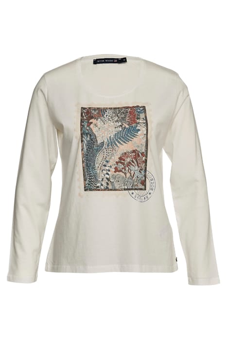 CREW NECK TEE LS + DECO WHITE 1