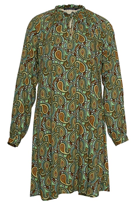RUFFLED COLLAR LS DRESS MULTI 1