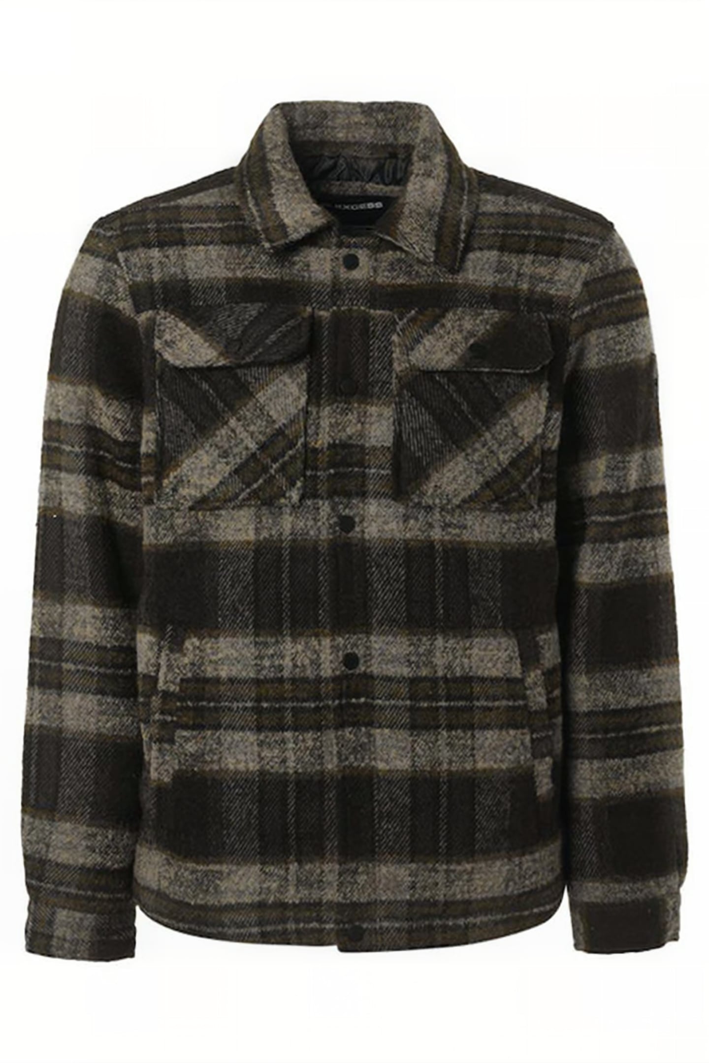 JACKET SHORT FIT KNITTED CHECK WITH WOOL BLACK 1