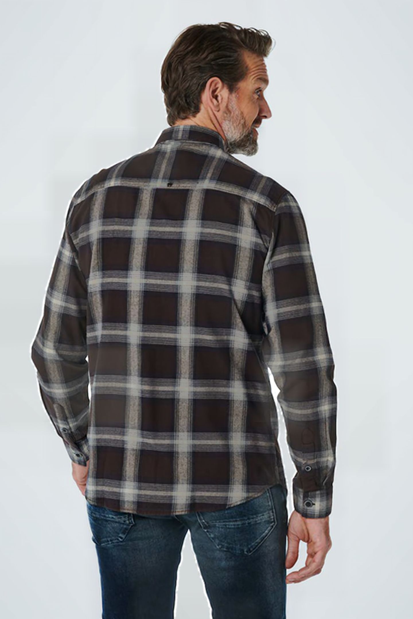 SHIRT CHECK RESPONSIBLE CHOICE COTTON COFFEE 3