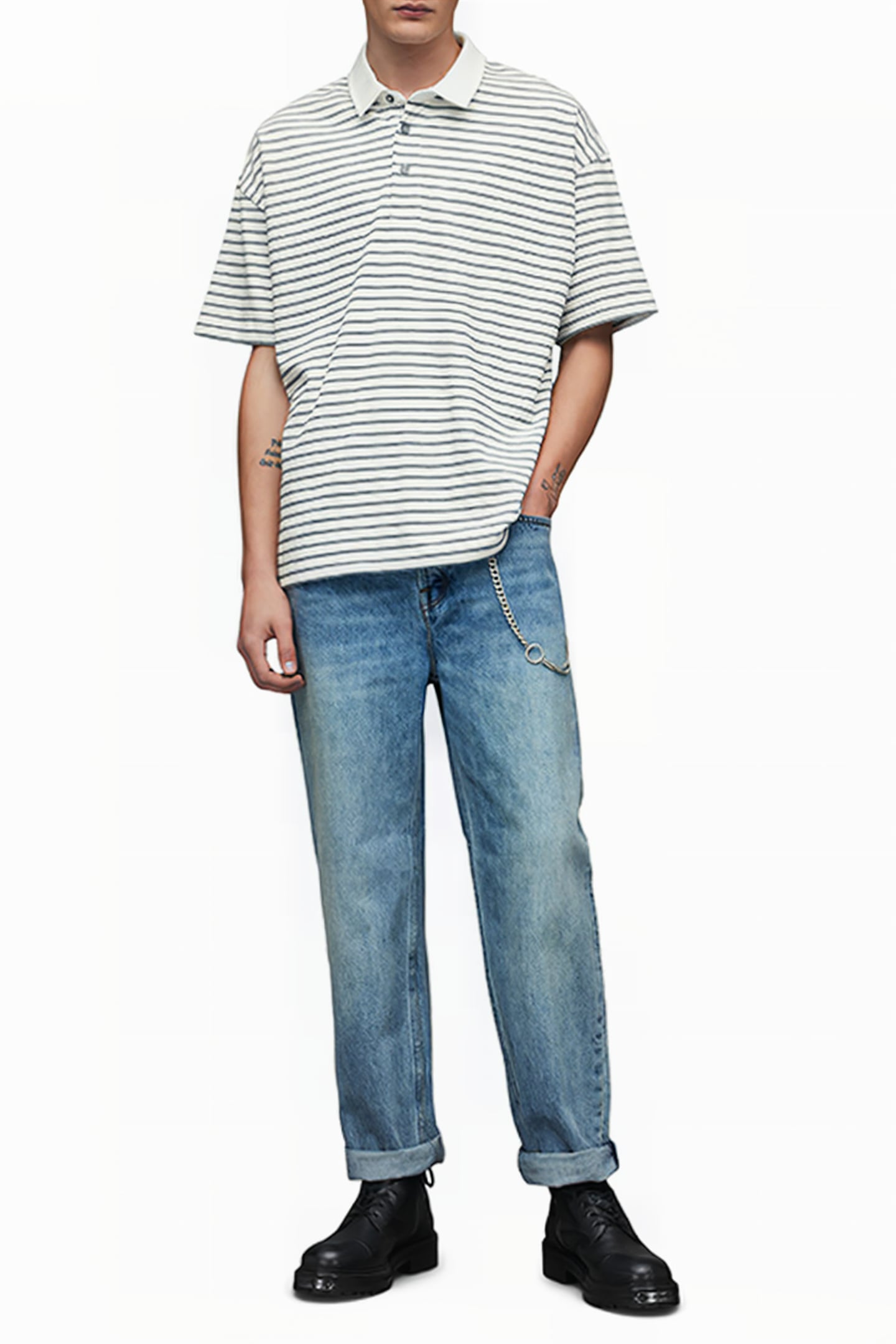 AVE SS POLO CHALK WHT/JET BLK 3