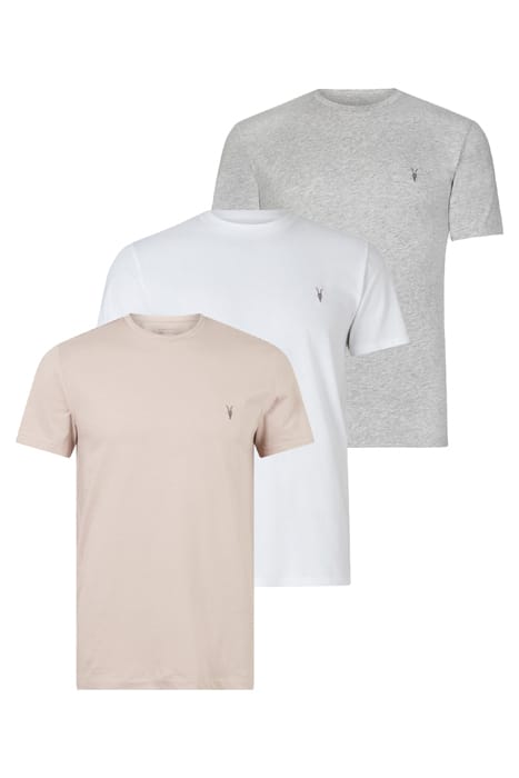 TONIC SS CREW 3 PK ASH PNK/GRY ML/WHT 7