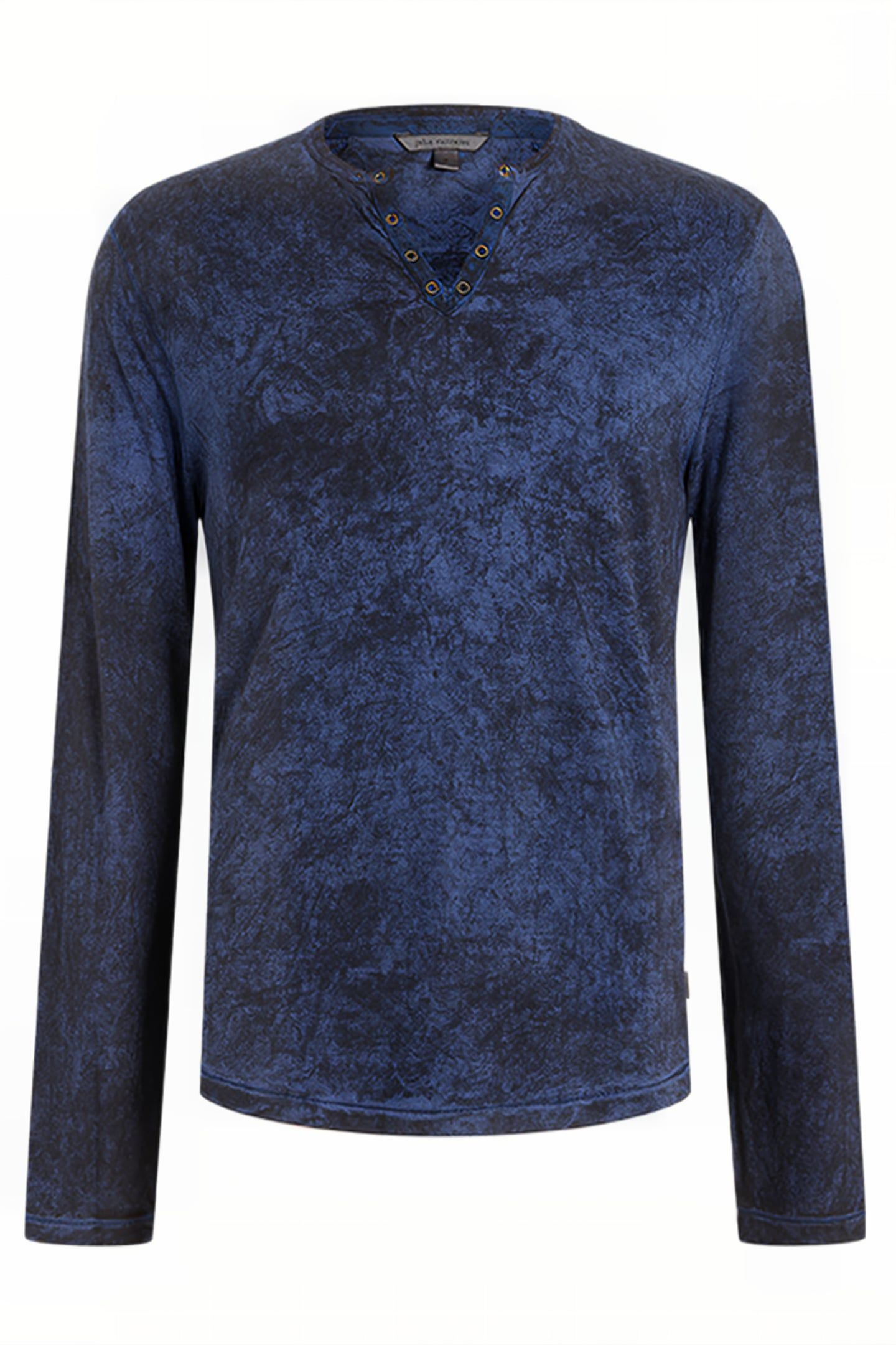 ASH LS GROMMET HENLEY WITH CARBON WASH TWILIGHT BLUE 4