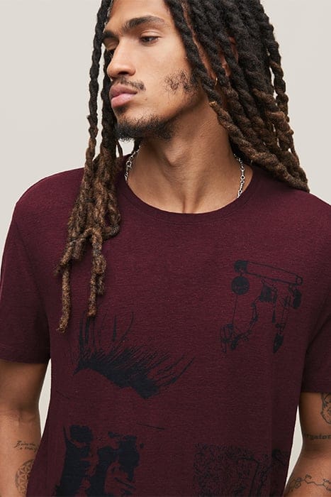 SS CREW TEE - ALL OVER GRAPHIC DARK PLUM 6