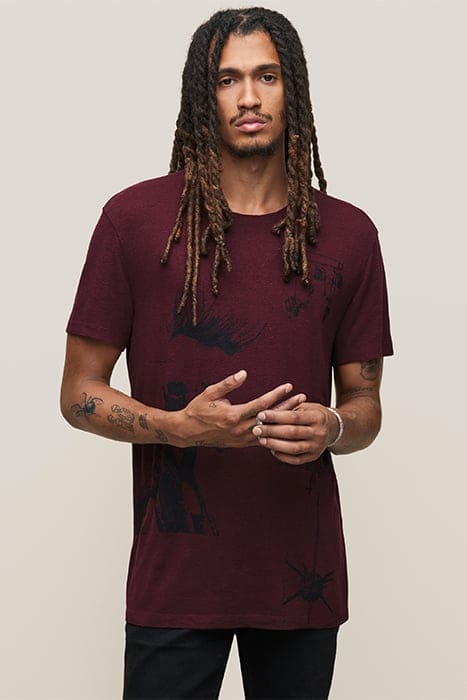 SS CREW TEE - ALL OVER GRAPHIC DARK PLUM 4