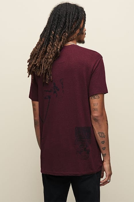 SS CREW TEE - ALL OVER GRAPHIC DARK PLUM 2