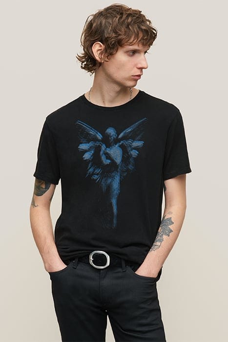 SS CREW TEE VINTAGE WASH - ANGEL STATUE BLACK 1