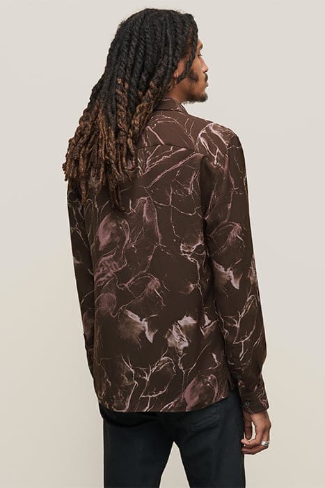 STRAIGHT BOTTOM HEM SHIRT WITH REGULAR COLLAR DARK PLUM 2