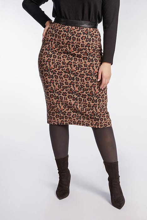 ANIMALIER PENCIL SKIRT LIGHT BROWN 5
