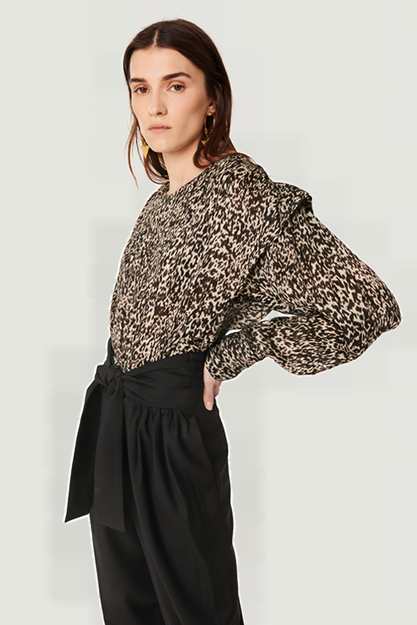RUSKO BLOUSE IN ECRU/BLACK/BROWN BLOUSE 3