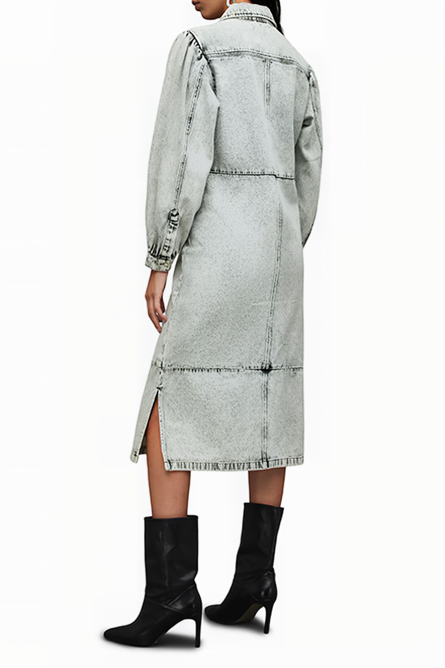 AVA DENIM DRESS SNOW GREY 2