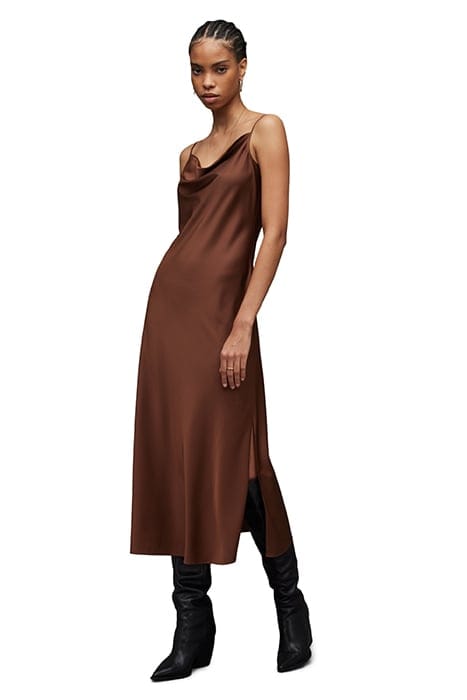 HADLEY DRESS WARM CACAO BROWN 1
