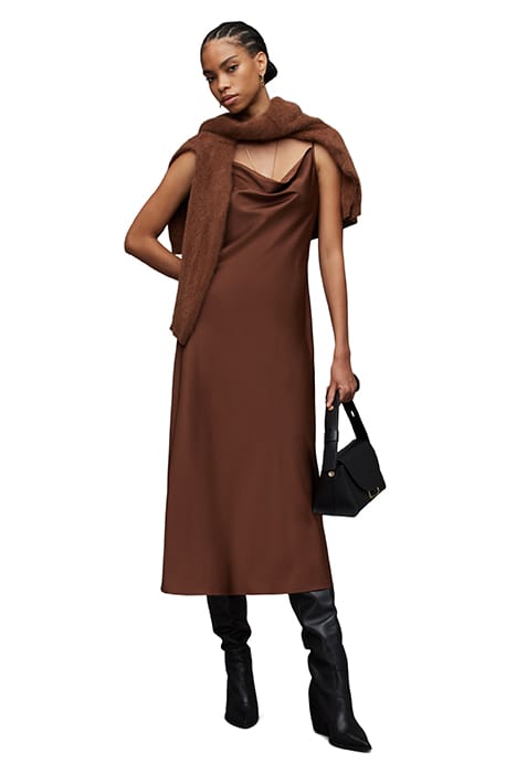 HADLEY DRESS WARM CACAO BROWN 3