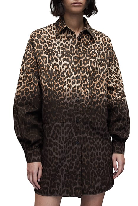 LILY LEPPO SHACKET D ANIMAL BROWN 1
