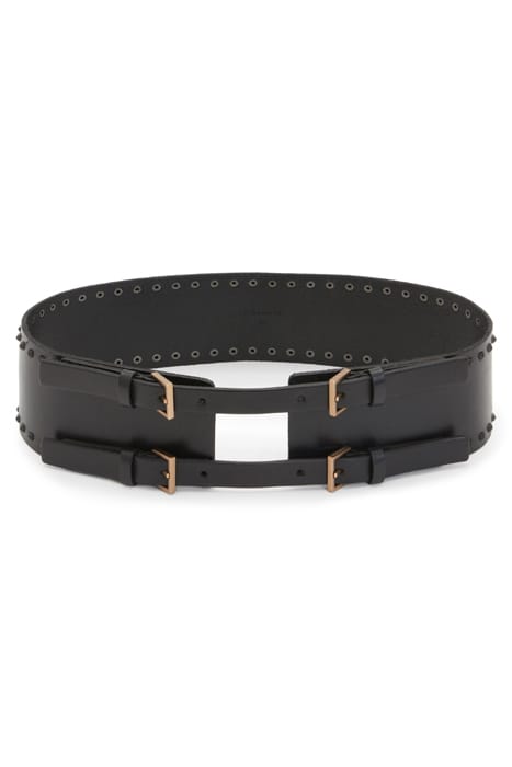 MAXIE STUD DBLE BELT BLACK/MATTE BLACK 1