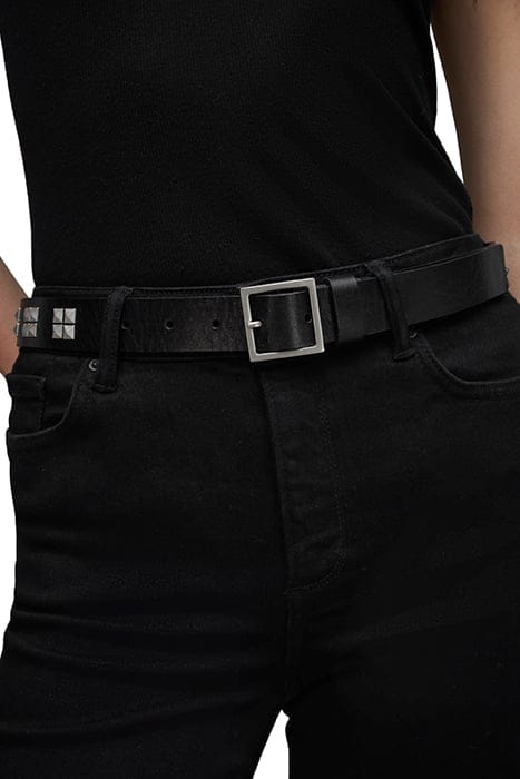 ALEXIA STUD BELT BLACK/DULL NICKEL 2