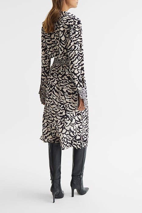 EVIE MIDI DRESS — BLACK/WHITE 3