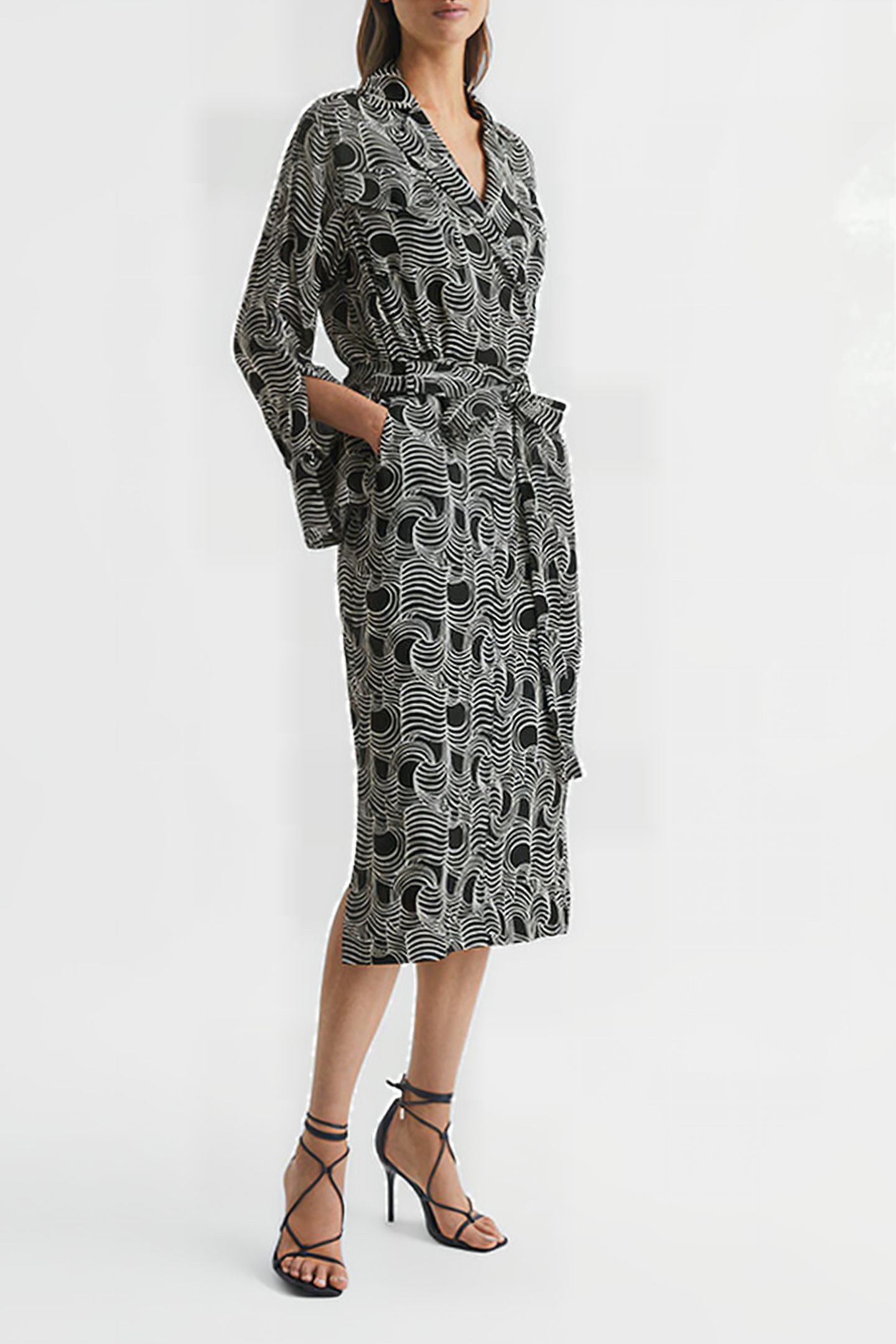 GEORGINA MIDI DRESS — CREAM/BLACK 3