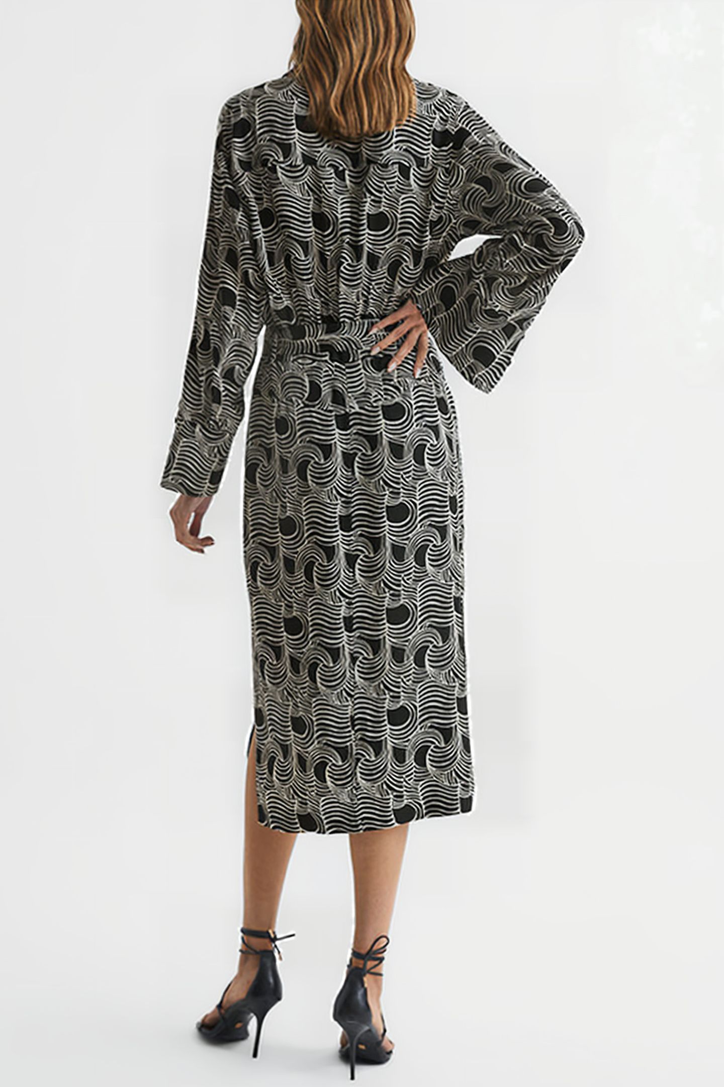 GEORGINA MIDI DRESS — CREAM/BLACK 2
