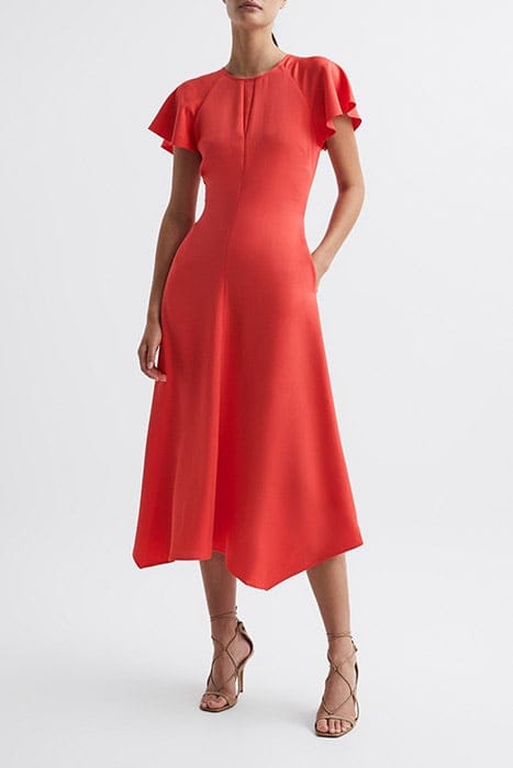 ELENI MIDI DRESS — CORAL 1