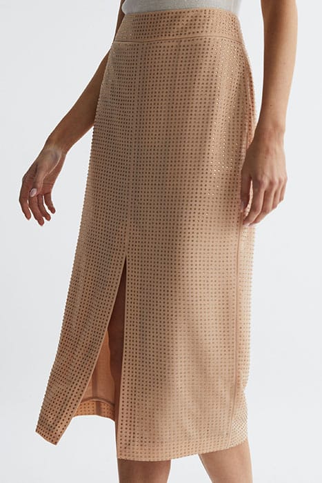 BROOKLYN MIDI SKIRT — NUDE 5