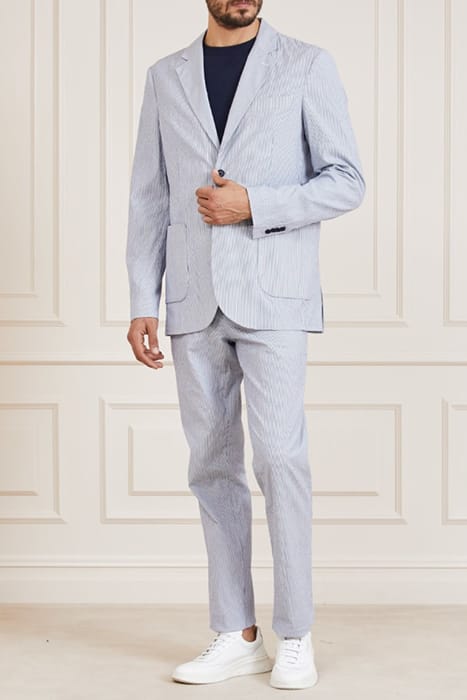 MARCIANO BY GUESS GRANT PATCH PKTS BLUE AND WHITE BLAZER 3