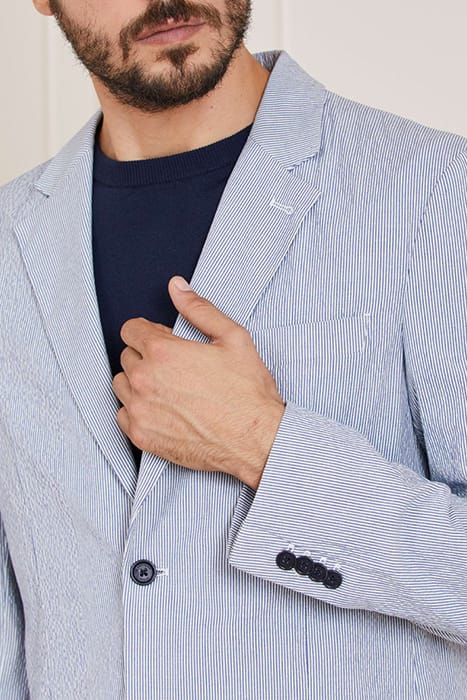 MARCIANO BY GUESS GRANT PATCH PKTS BLUE AND WHITE BLAZER 4