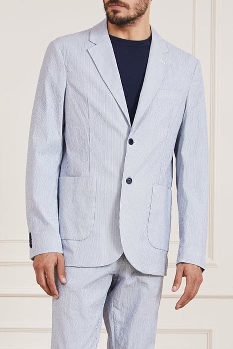 MARCIANO BY GUESS GRANT PATCH PKTS BLUE AND WHITE BLAZER 1