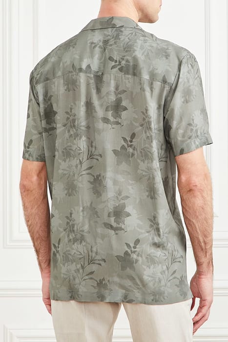 MARCIANO BY GUESS BILLY BOWLING SHIRT MOSSY GREEN FLOWER CAS 2