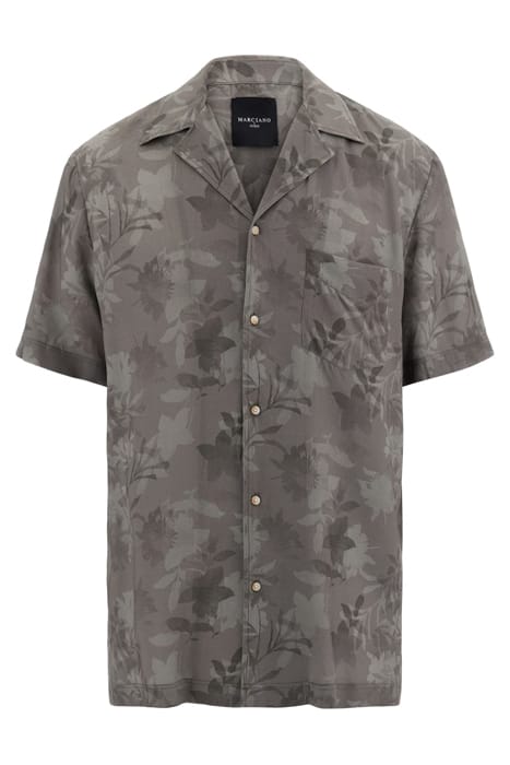MARCIANO BY GUESS BILLY BOWLING SHIRT MOSSY GREEN FLOWER CAS 5
