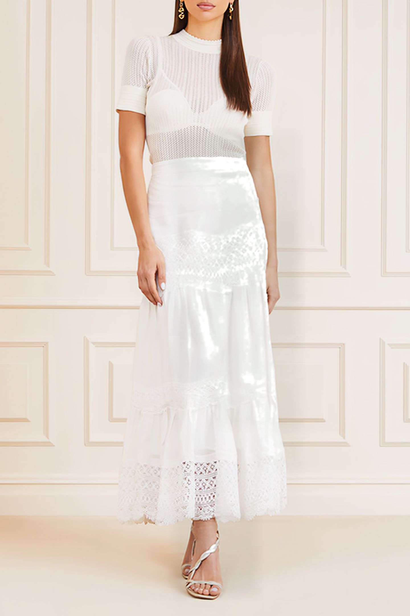 GUESS ECO LOU LOU SKIRT PALE PEARL 3