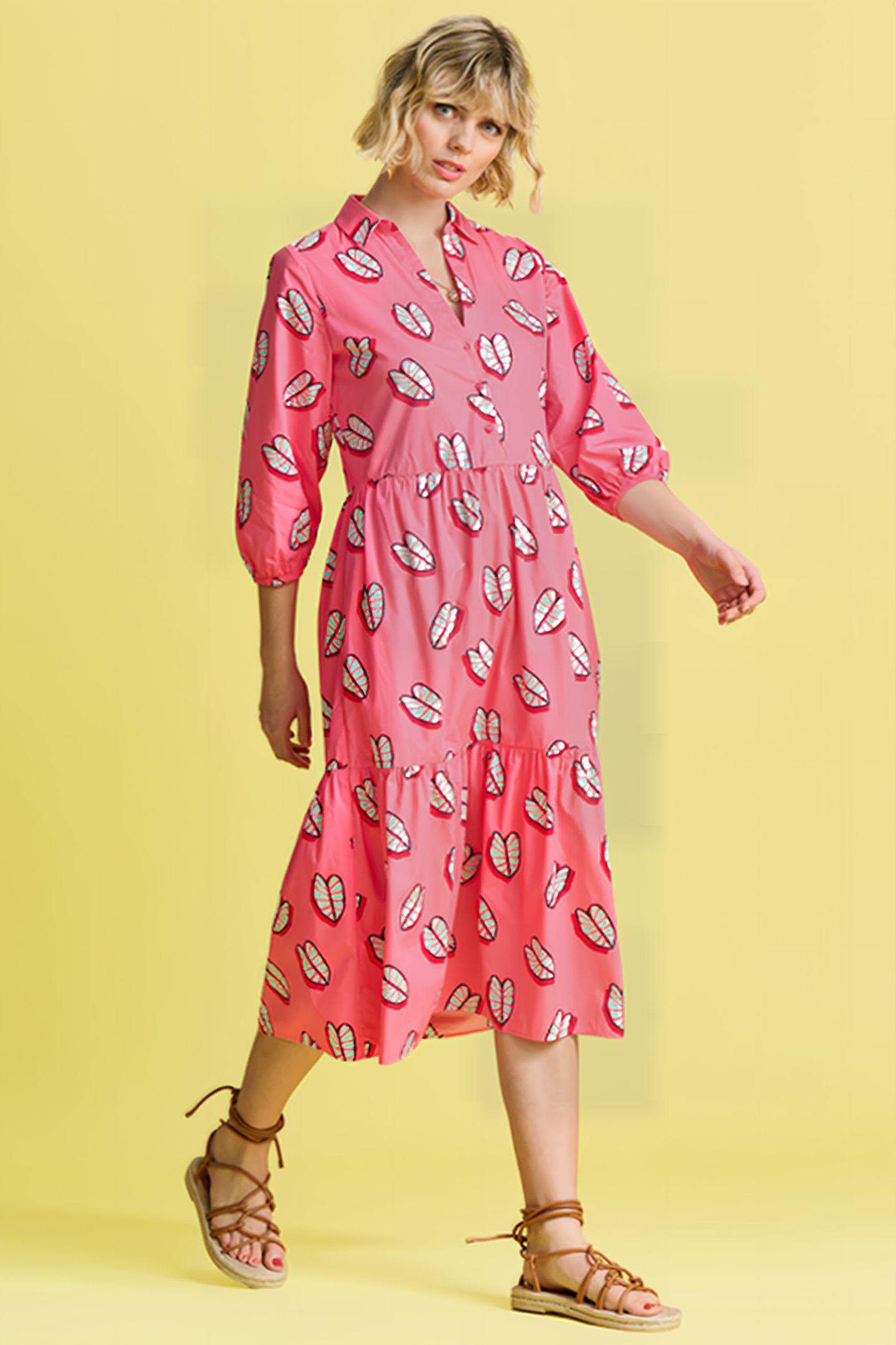 DRESS - LEAF IT PINK 4
