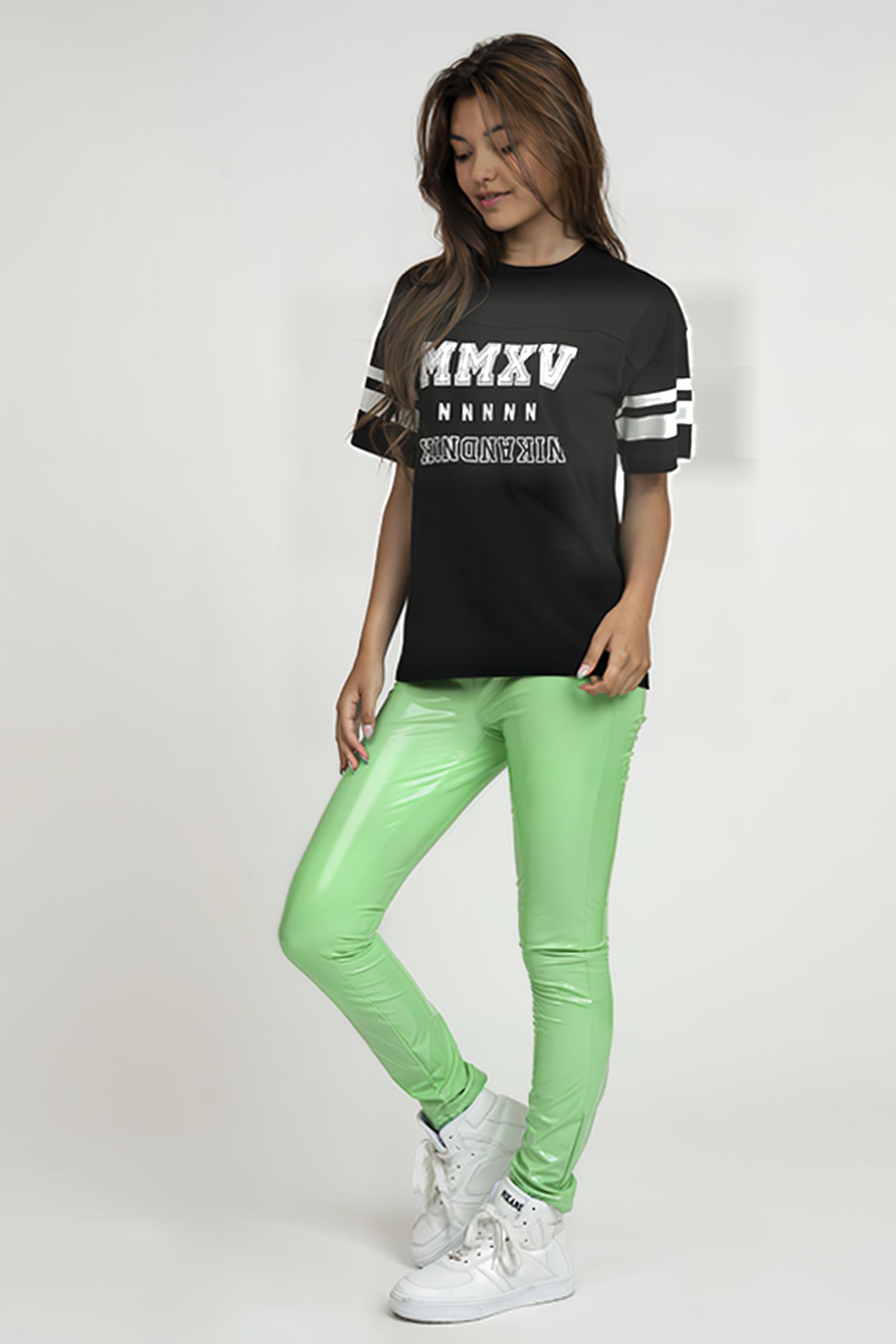 WINIE PATENT LEGGING BRIGHT SAGE GREEN 1