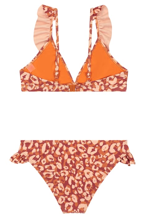 GIRLS BELLA BIKINI SET LUSH LEOPARD FROZEN CHOCO BROWN 2