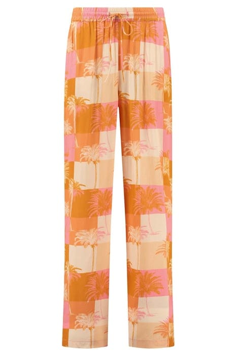 LADIES MONACO TROUSERS BLOCK PALM ICED STRAWBERRY PINK 8