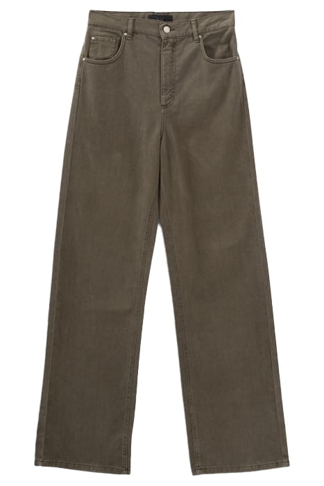 KHAKI HIGH-WAIST WIDE-LEG JEANS 3