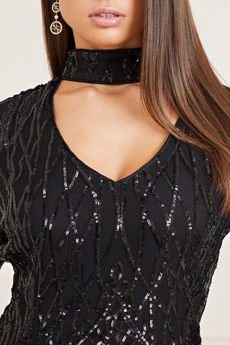 MARCIANO BY GUESS ROARING SEQUINS SHOR JET BLACK MULTI 3