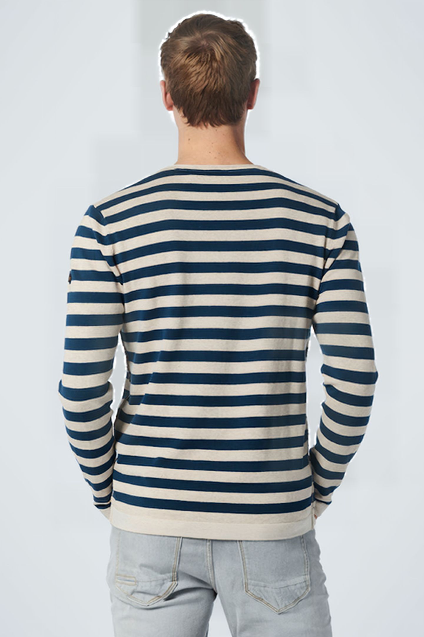 PULLOVER CREWNECK MELANGE STRIPES CARBON BLUE 2