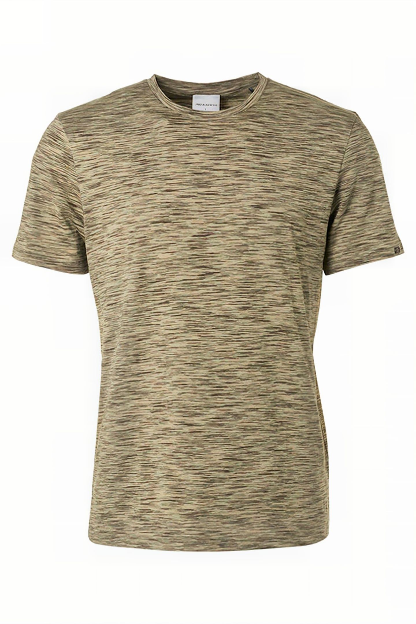 T-SHIRT CREWNECK MULTI COLOURED YARN DYED MELANGE SMOKE GREE 4