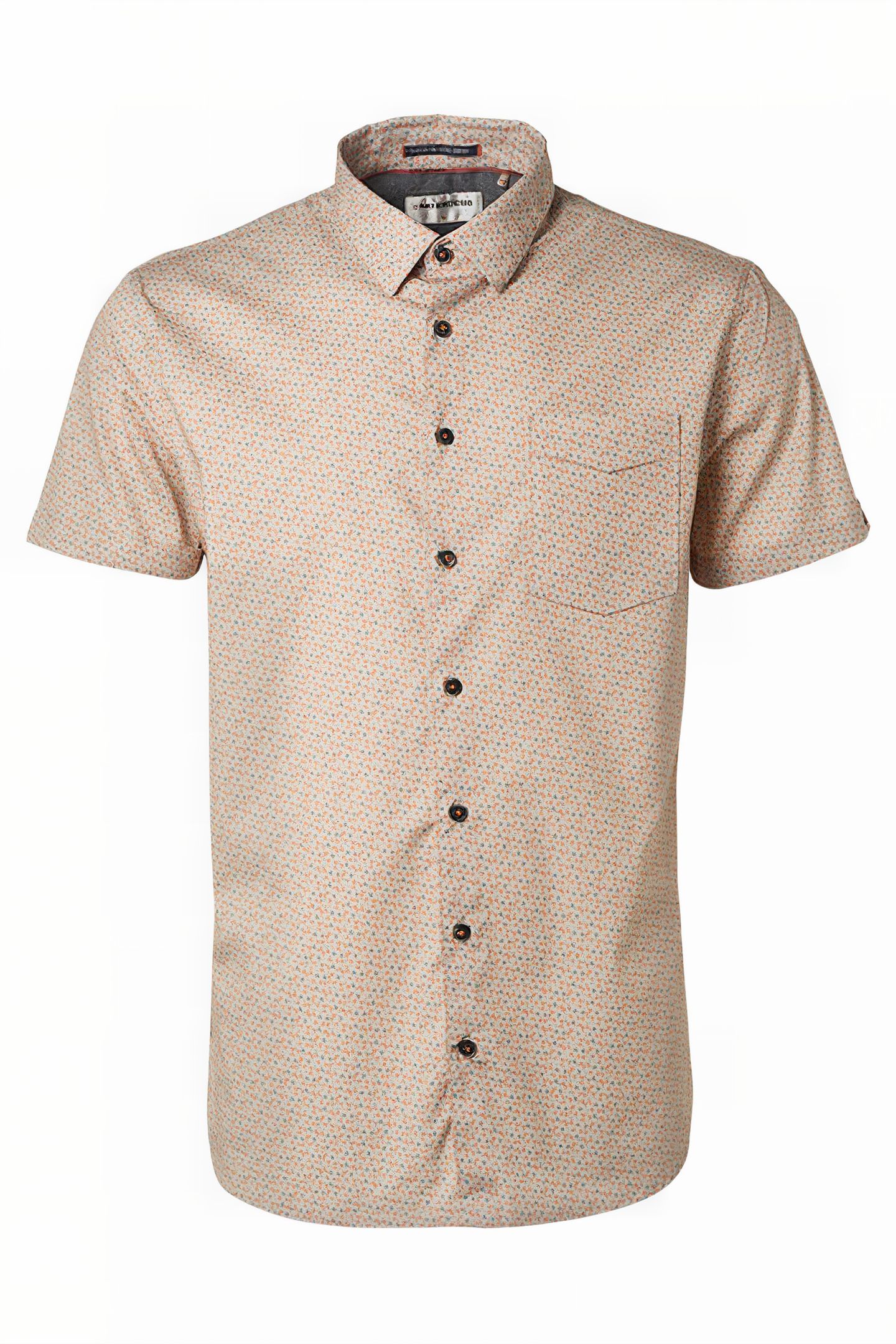 SHIRT SHORT SLEEVE ALLOVER PRINTED STRETCH PAPAYA 1