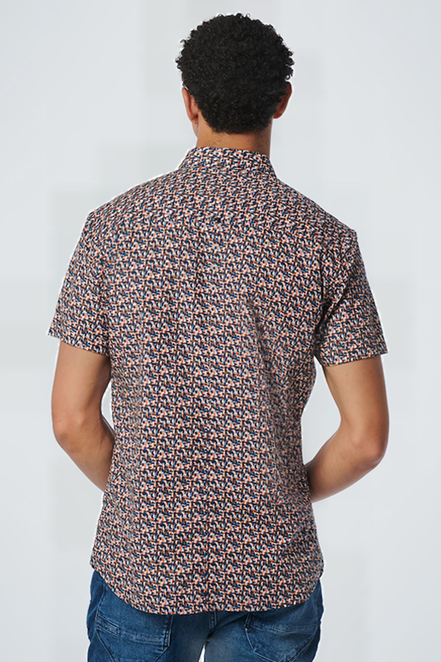 SHIRT SHORT SLEEVE ALLOVER PRINTED STRETCH PAPAYA 2