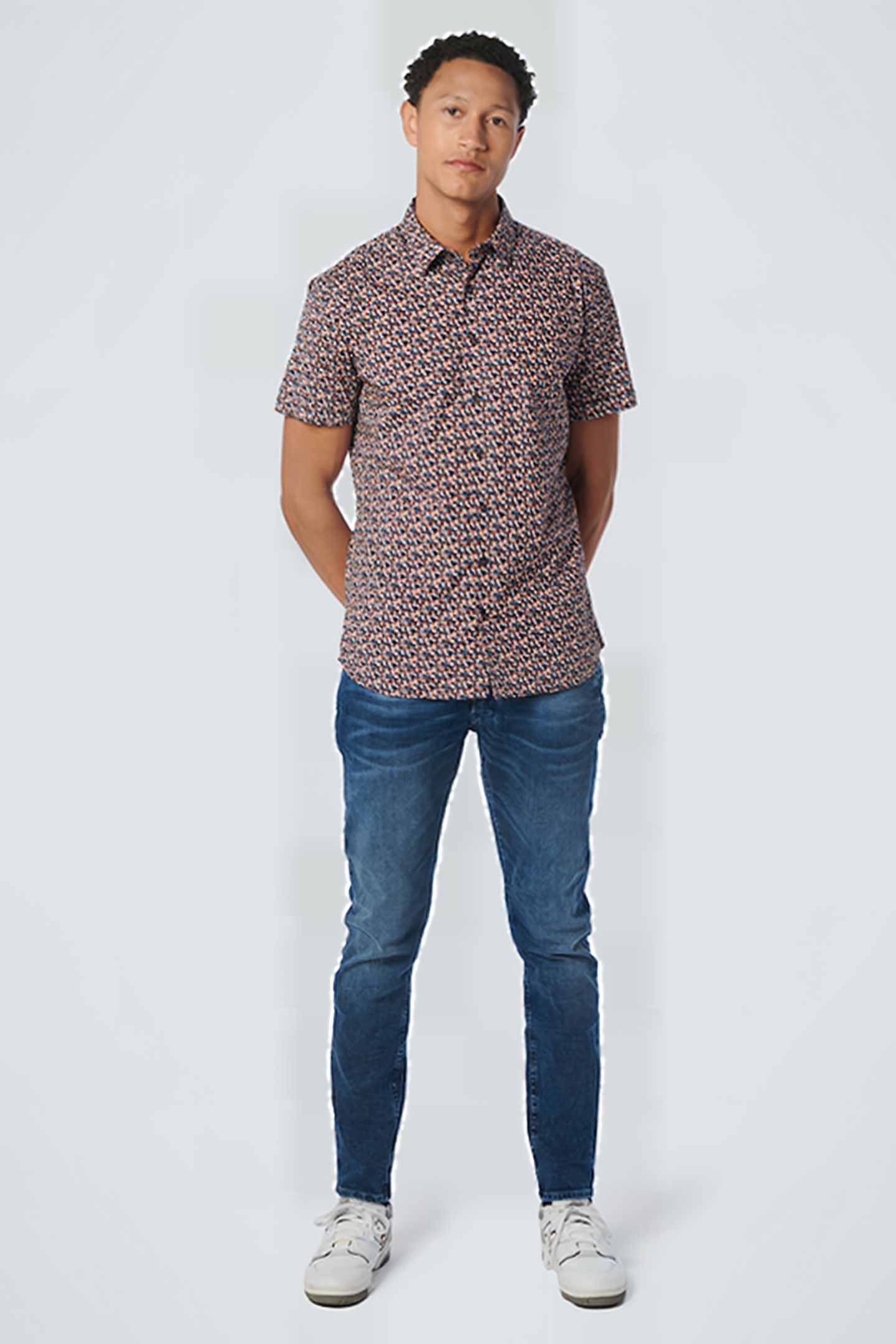 SHIRT SHORT SLEEVE ALLOVER PRINTED STRETCH PAPAYA 3